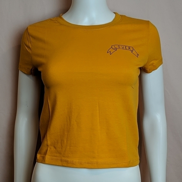 Forever 21 Short Sleeve Lover Crop Top - Picture 1 of 10